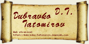Dubravko Tatomirov vizit kartica